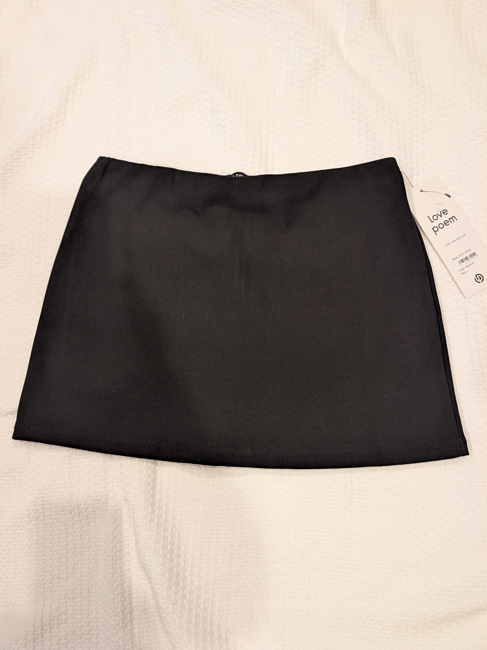 Love Poem Black Mini Skirt — Classic Straight Cut